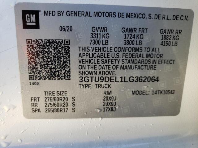 3GTU9DEL1LG362064 GMC Sierra K1500 Slt