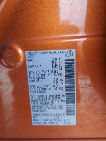 5N1ET2MV0JC821920 Nissan Rogue Sv Hybrid