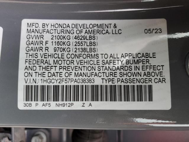 1HGCY2F57PA038383 Honda Accord Hybrid Sport