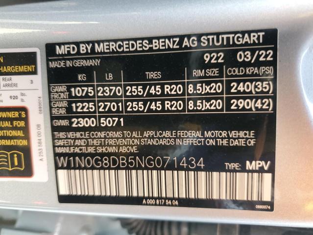 W1N0G8DB5NG071434 Mercedes-Benz GLC 300