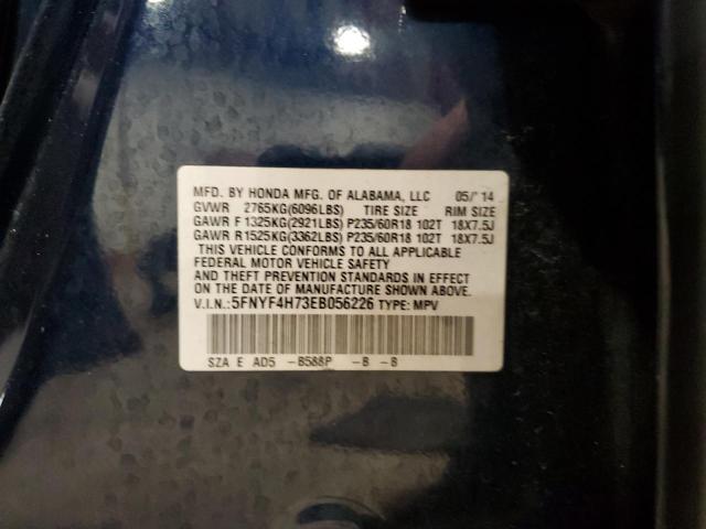 5FNYF4H73EB056226 Honda PILOT EXLN