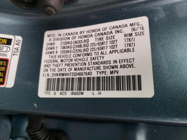 2HKRM4H72GH667640 Honda CR-V EXL