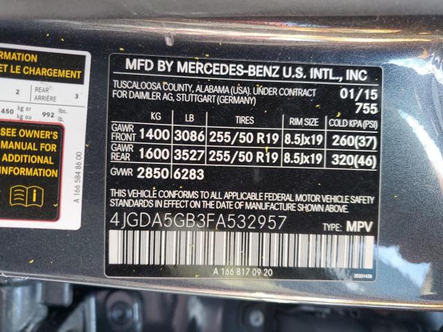 4JGDA5GB3FA532957 Mercedes-Benz Ml 400 4matic