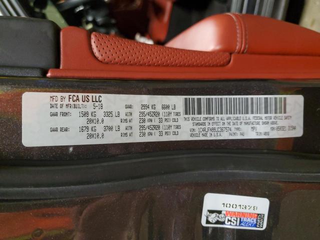 1C4RJFN99JC367574 Jeep Grand Cherokee Trackhawk