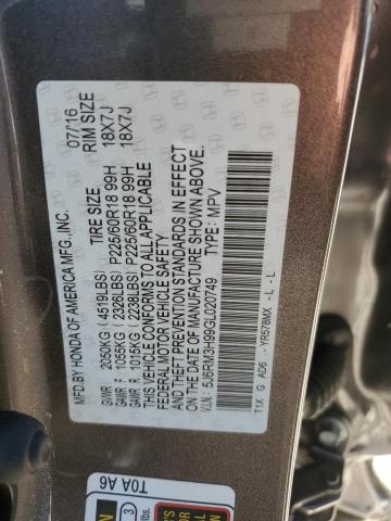 5J6RM3H99GL020749 Honda Cr-v Touring