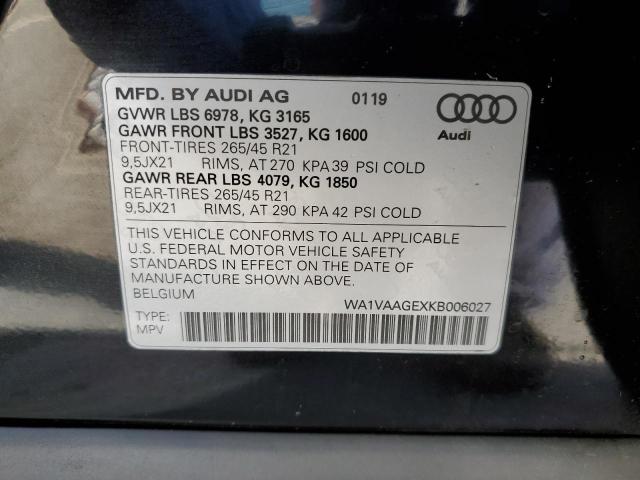 WA1VAAGEXKB006027 Audi E-tron Prestige