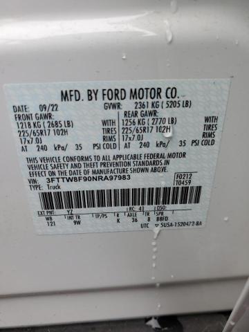 3FTTW8F90NRA97983 Ford Maverick Xl