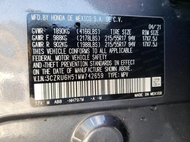 3CZRU6H51MM742659 Honda HR-V EX
