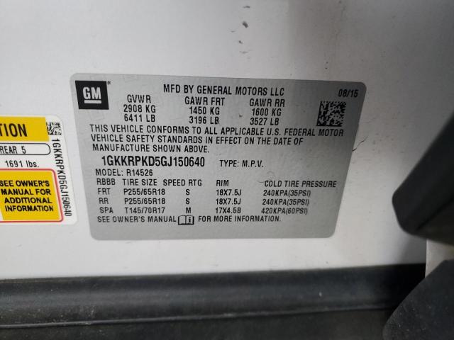 1GKKRPKD5GJ150640 GMC ACADIA SLE