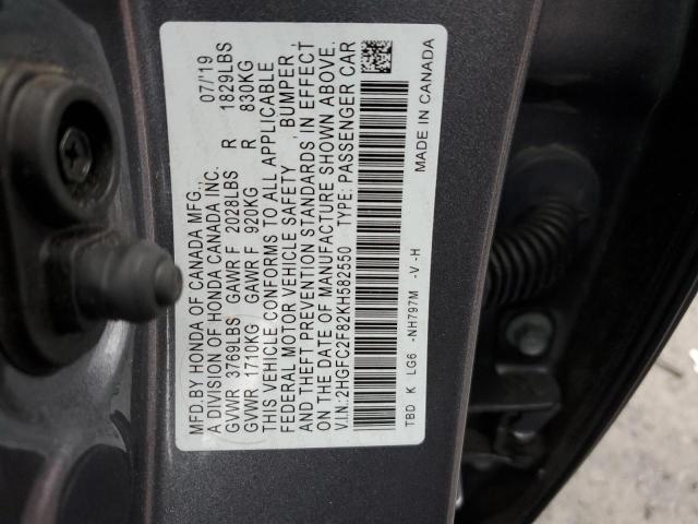 2HGFC2F82KH582550 Honda Civic Sport
