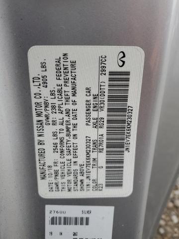 JN1EV7EK6KM230327 Infiniti Q60 PURE