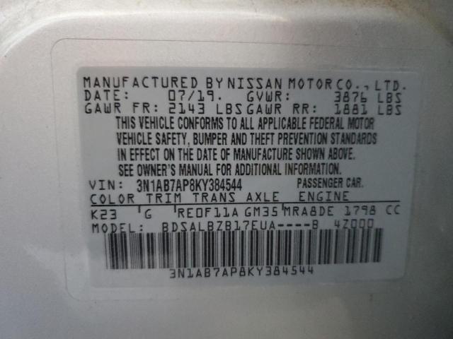 3N1AB7AP8KY384544 Nissan SENTRA S