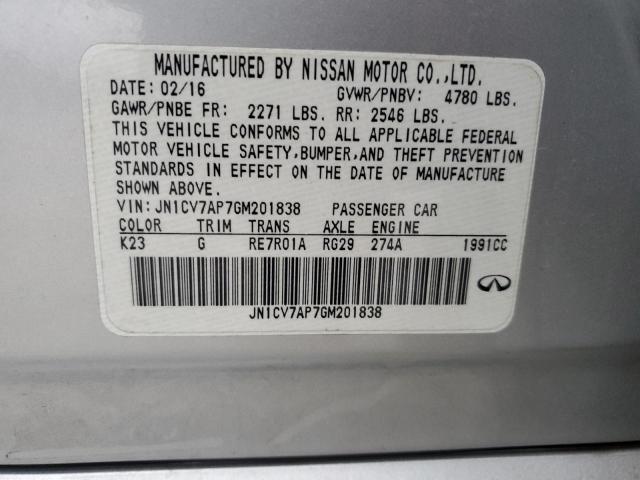 JN1CV7AP7GM201838 Infiniti Q50 BASE
