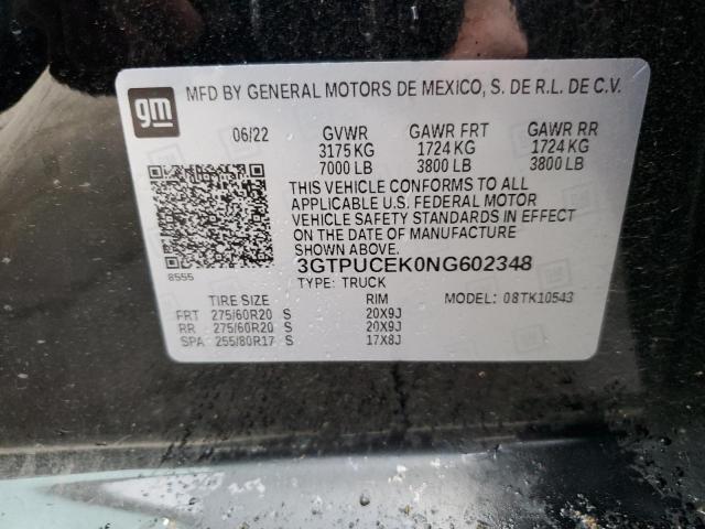 3GTPUCEK0NG602348 GMC Sierra K1500 Elevation