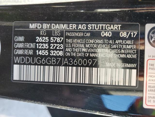 WDDUG6GB7JA360097 Mercedes-Benz S 450