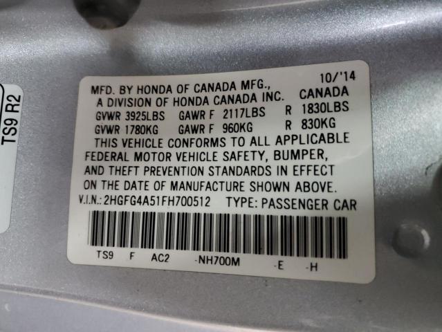 2HGFG4A51FH700512 Honda CIVIC SI