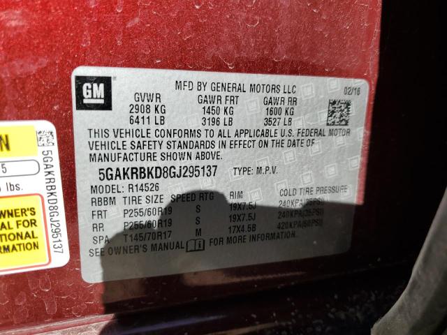 5GAKRBKD8GJ295137 Buick Enclave