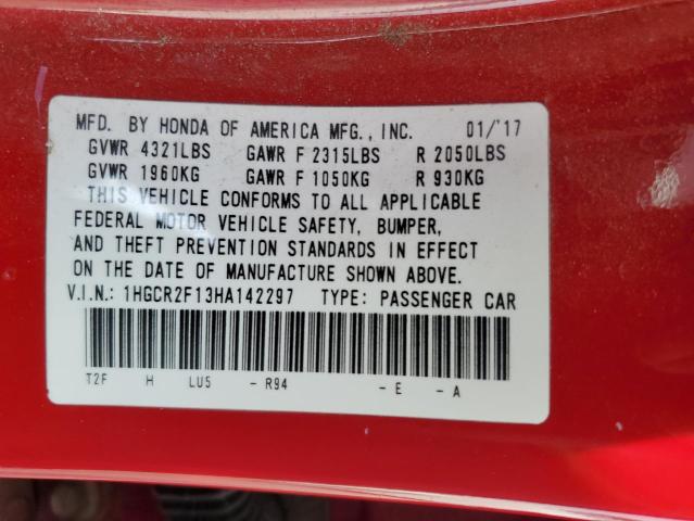 1HGCR2F13HA142297 Honda Accord Sport Special Edition