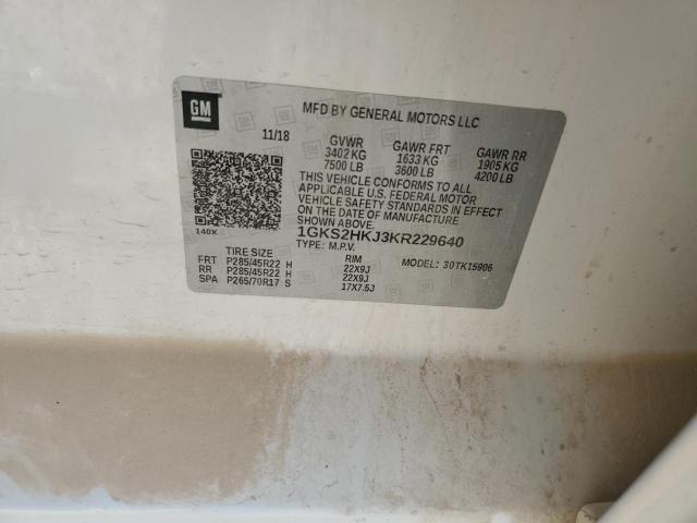 1GKS2HKJ3KR229640 GMC YUKON XL DENALI