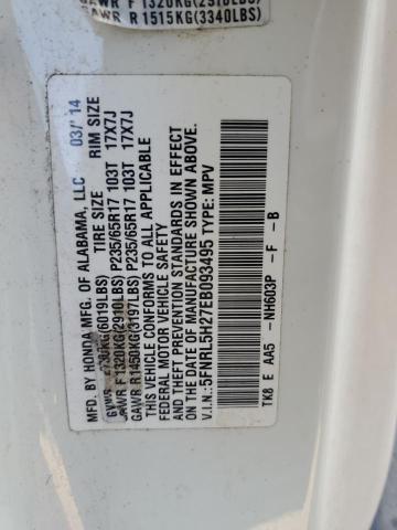 5FNRL5H27EB093495 Honda ODYSSEY LX