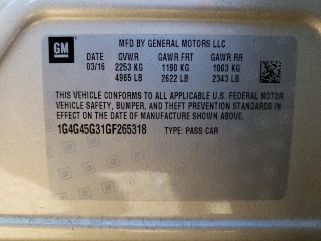 1G4G45G31GF265318 Buick Lacrosse Sport Touring