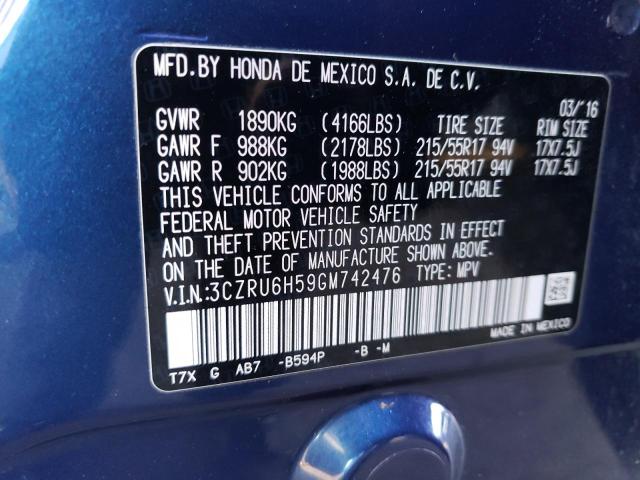 3CZRU6H59GM742476 Honda HR-V EX