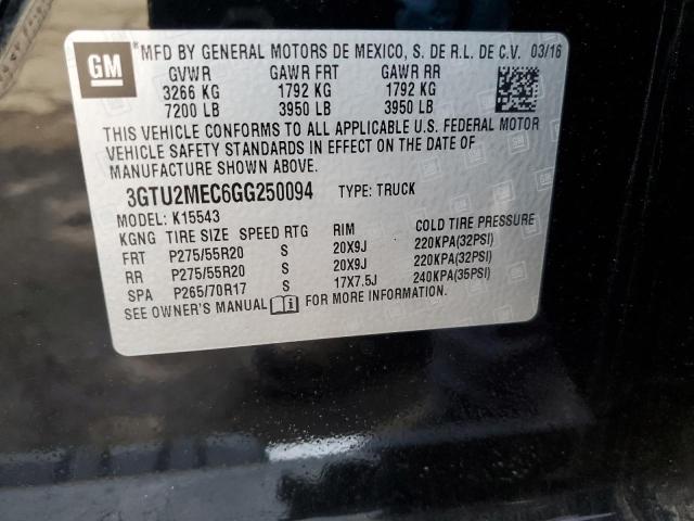 3GTU2MEC6GG250094 GMC Sierra K1500 Sle