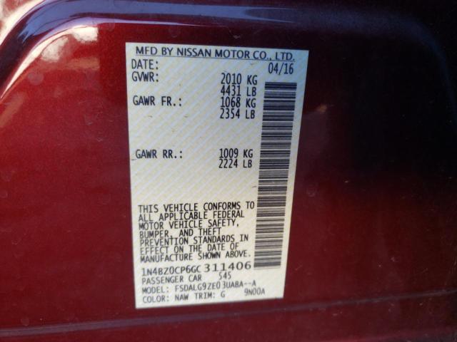 1N4BZ0CP6GC311406 Nissan LEAF SV