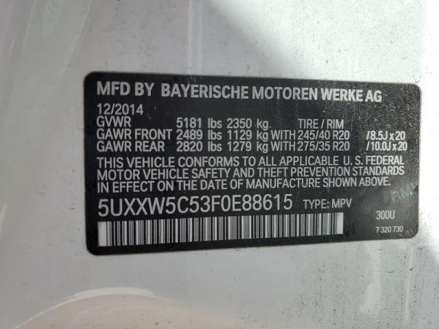 5UXXW5C53F0E88615 BMW X4 Xdrive35i