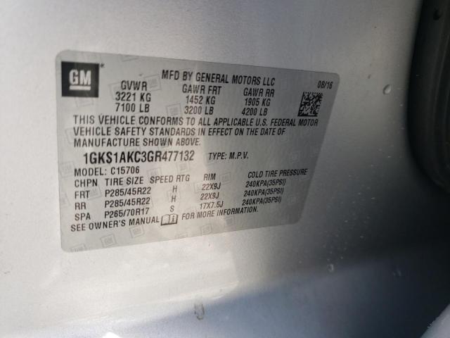 1GKS1AKC3GR477132 GMC YUKON SLE