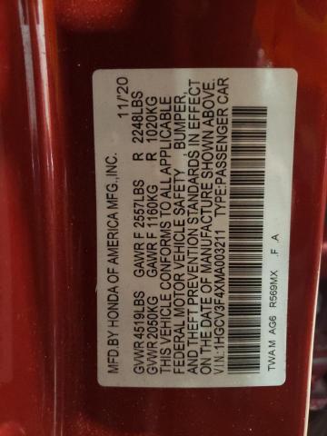 1HGCV3F4XMA003211 Honda Accord Hybrid Ex