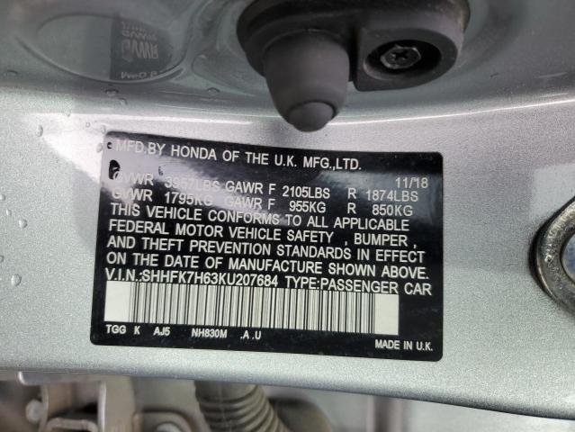 SHHFK7H63KU207684 Honda CIVIC EX