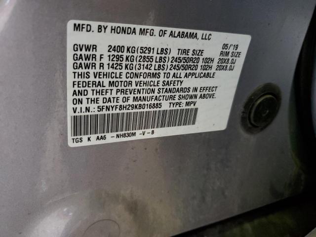 5FNYF8H29KB016885 Honda Passport Sport