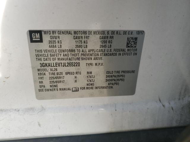 3GKALLEV7JL265220 GMC TERRAIN SL