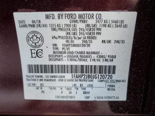 1FAHP2J80JG120720 Ford Taurus Limited