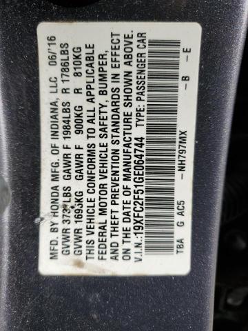 19XFC2F51GE064744 Honda Civic Lx
