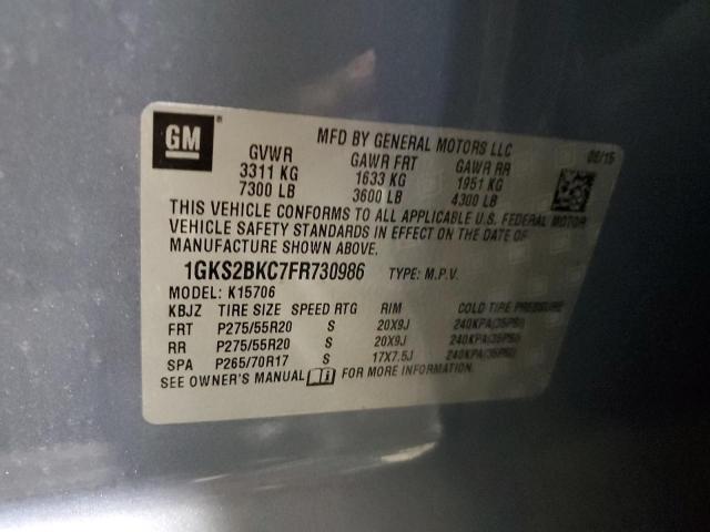 1GKS2BKC7FR730986 GMC YUKON SLT