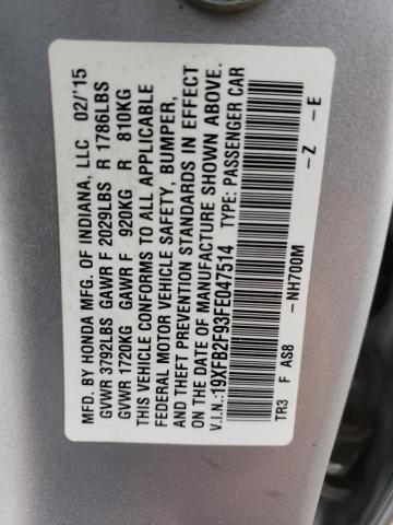 19XFB2F93FE047514 Honda CIVIC EXL