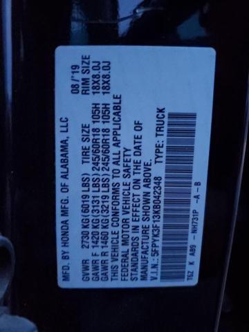 5FPYK3F13KB042348 Honda Ridgeline Sport