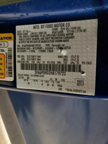 3FA6P0HD2HR179723 Ford FUSION SE