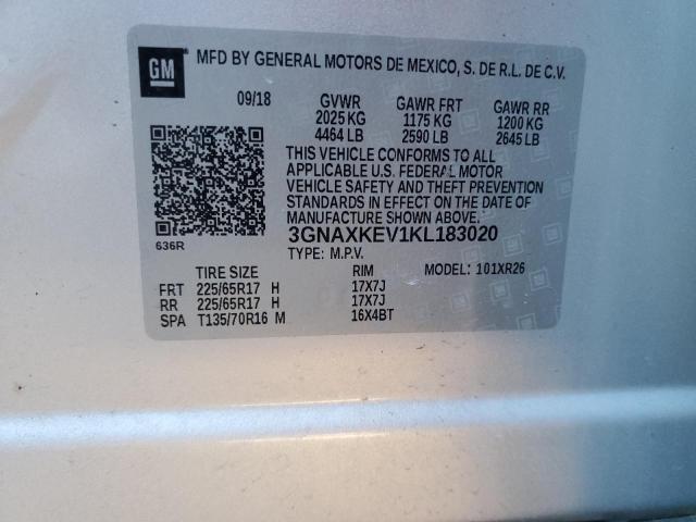 3GNAXKEV1KL183020 Chevrolet EQUINOX LT