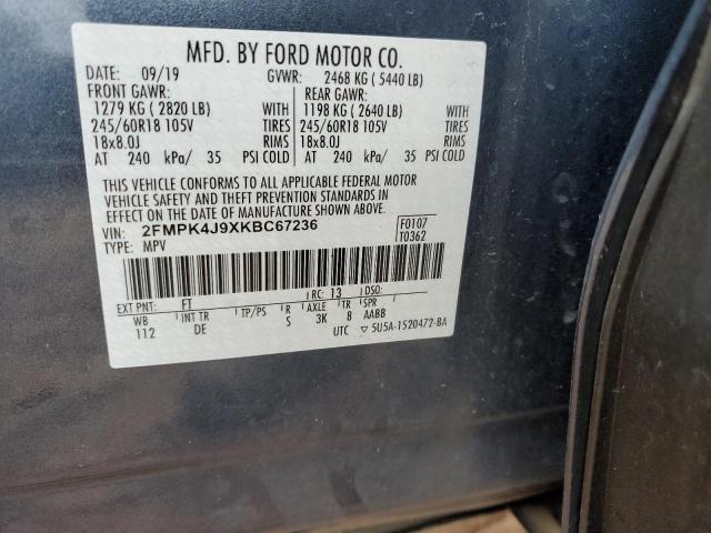 2FMPK4J9XKBC67236 Ford EDGE SEL