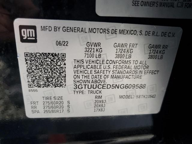 3GTUUCED5NG609588 GMC Sierra K1500 Elevation
