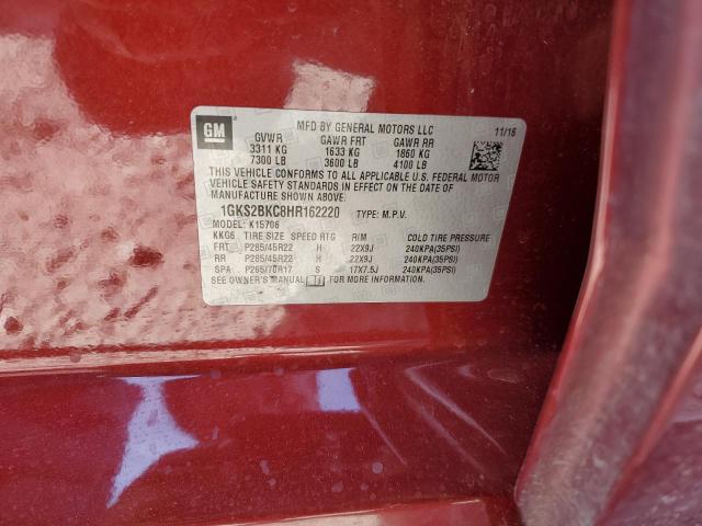 1GKS2BKC8HR162220 GMC YUKON SLT