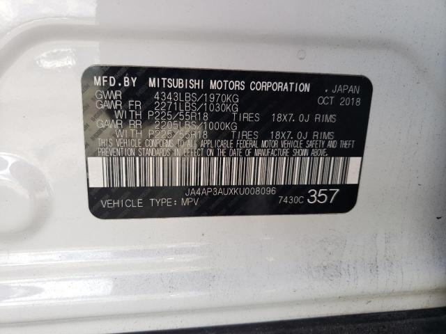JA4AP3AUXKU008096 Mitsubishi Outlander Sport Es