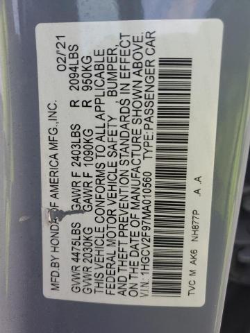 1HGCV2F97MA010560 Honda Accord Touring