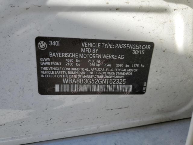 WBA8B3G52GNT62325 BMW 340 I