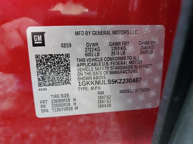 1GKKNULS5KZ230487 GMC Acadia Slt-1