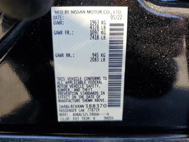 1N4BL4CVXNN388370 Nissan ALTIMA SR