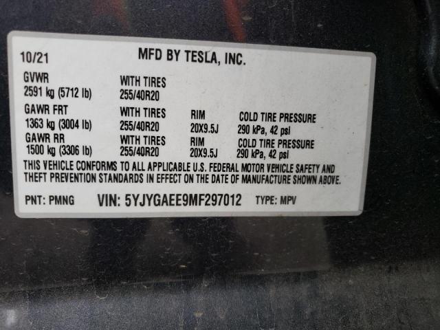 5YJYGAEE9MF297012 Tesla Model Y